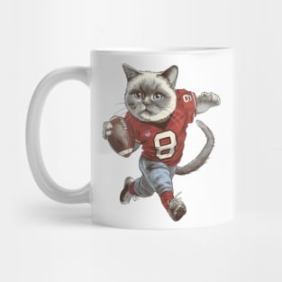 American Football Cat Player Mug